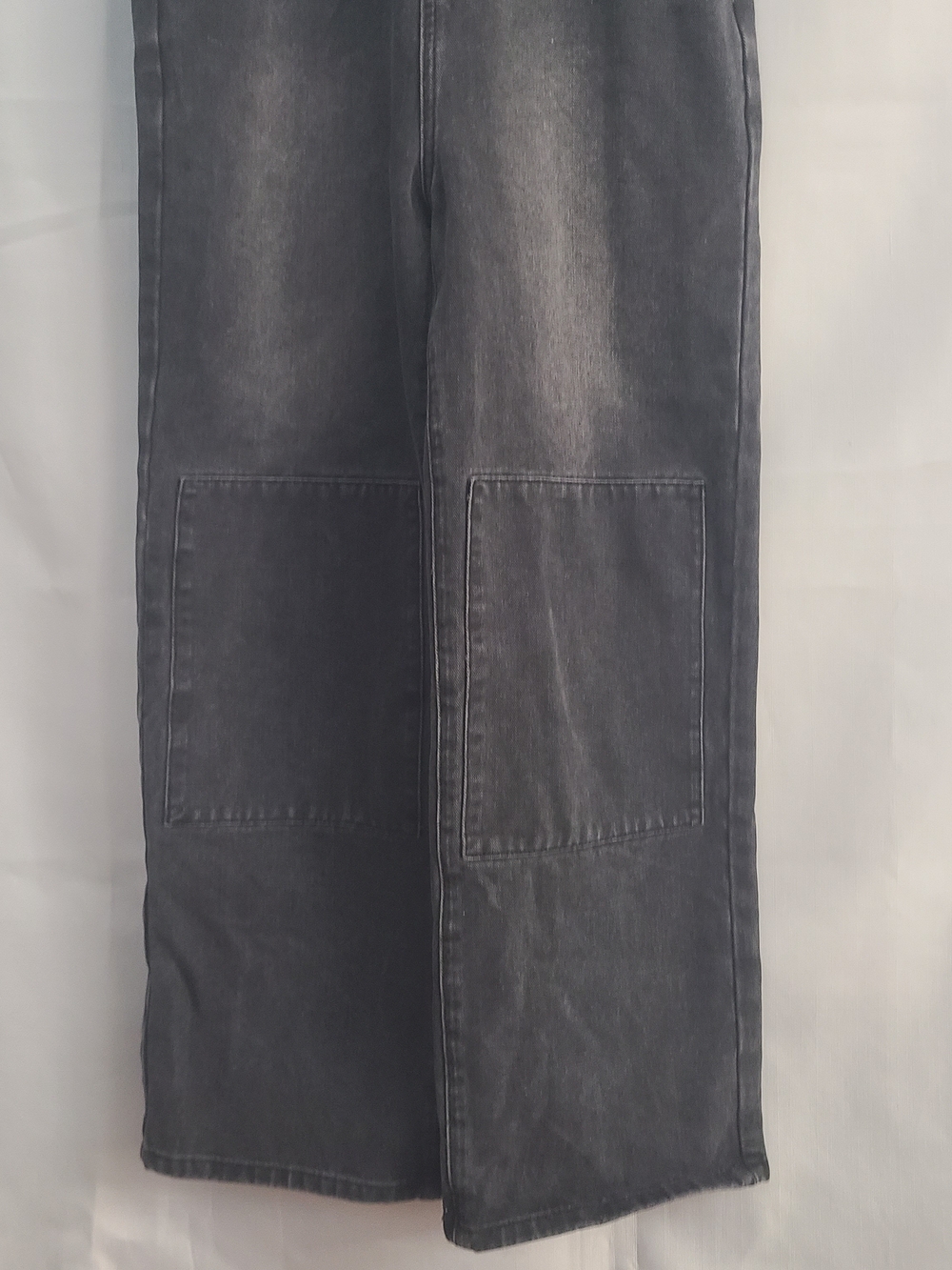 Cider Sz XS Charcoal Black Denim Wide Leg Casual Overalls - Picture 4 of 6